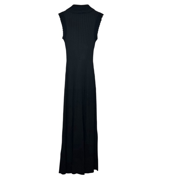 NEW Sandro Black Sleeveless Ribbed Knit Maxi Dress Size XS - Picture 5 of 5